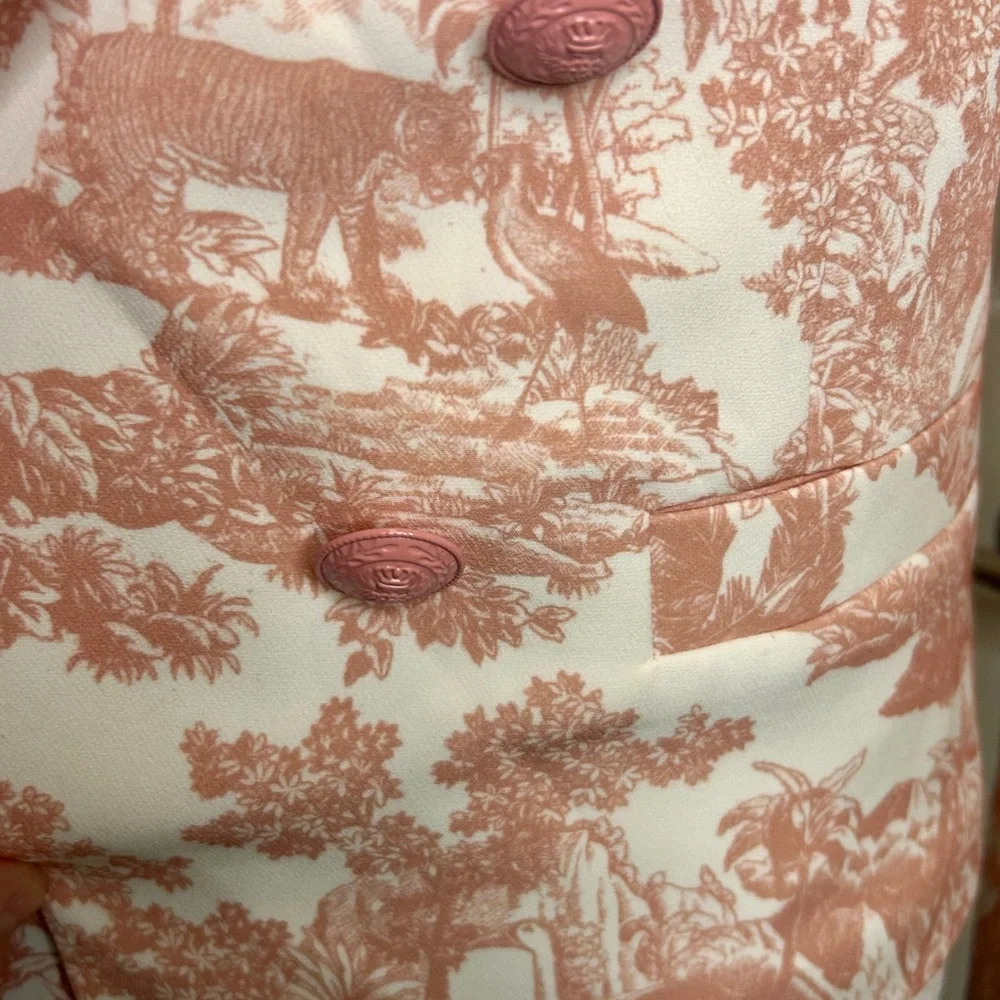 💗”L’Agence” NWT Elegant & Beautiful Pink/Cream Printed Women's Blazer Size S💖 - Picture 4 of 17